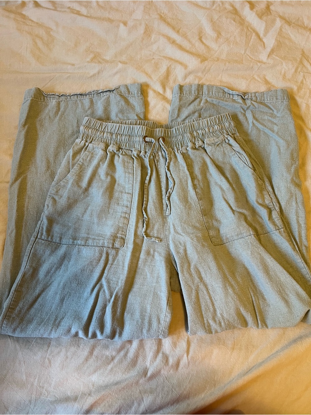 Zenana Outfitters Light Sage Linen Blend Pants